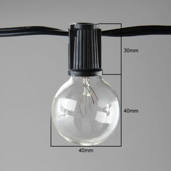 Fairy Lights, Fairy Lights, der kan forbindes med 25 varme hvide G40-pærer, lyskæder, indendørs og udendørs dekoration til Pat