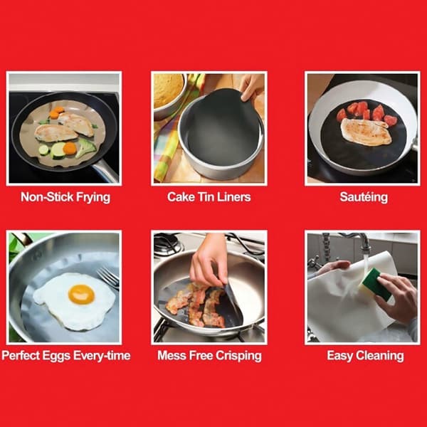 Non-stick Runda Pannfoder Ark 2-pack 24cm Högtemperatur Matlagning BBQ Bakning