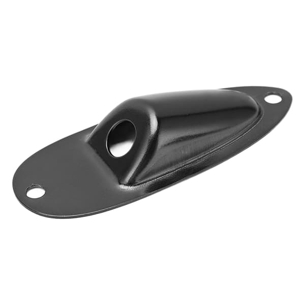 Sort Båtstil Elektrisk Gitar Jack Plate Input Output Socket Skrue Instrumenttilbehør