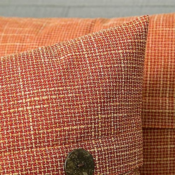 Massa 2 dekorativa kuddfodral i linne Cover Vintage örngott fast för bäddsoffa Orange 30*50