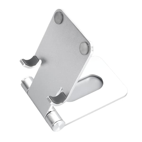 Sammenleggbart telefonstativ i aluminiumslegering, sølv, skrivebordsholder