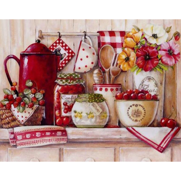 Vas Vattenkokare Servis Diamond painting (40*30Cm)