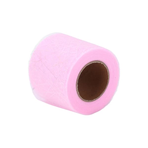 Rosa tyll rull DIY sløyfe hodeplagg båndmateriale edderkoppnett design