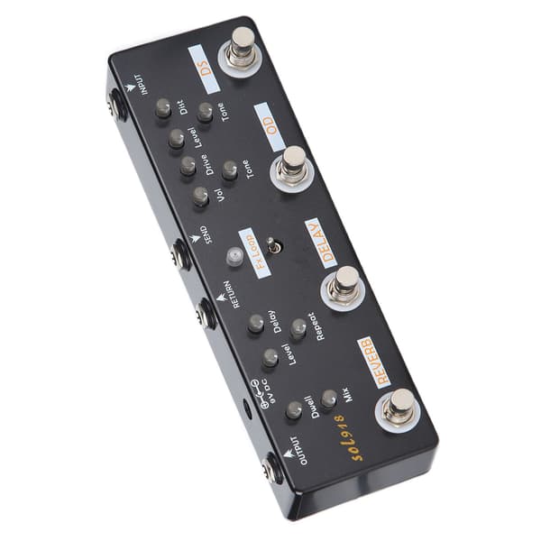 Gitar Effektpedal 5 Modus Reverb Delay Distortion Overdrive Loop Tuner Tilbehør