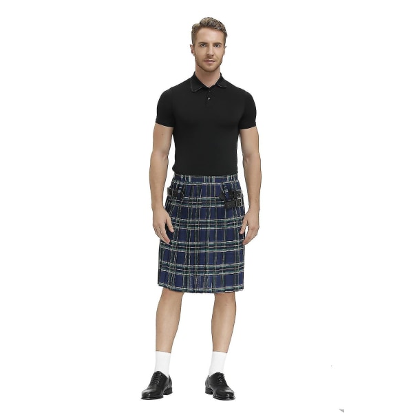 Miesten ruudullinen laskoshame Scottish Holiday Kilt -asu XL