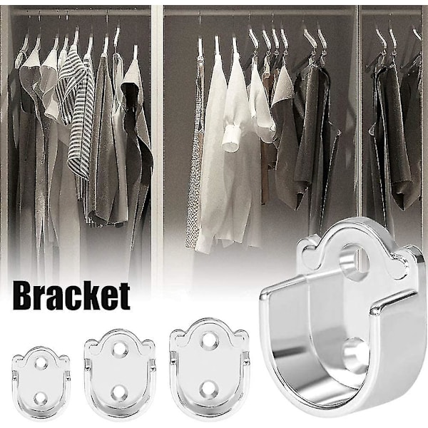 2/4/6 pakke zinklegering flangestangholdere til bruseforhængsstang, skabsstøtte, kraftig bruseforhængsstangholder (19 mm, 2 stk), 19 mm, 2 stk.
