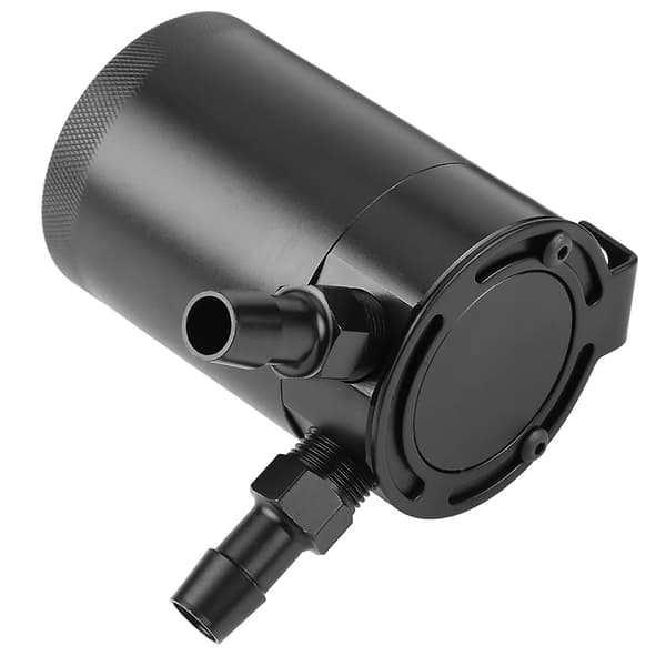 Universal aluminiumlegering kompakt baffelolieopsamlingsbeholder 2-port sort