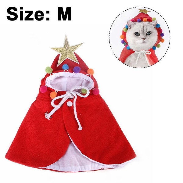 Jul Halloween förvandla rolig kattkläder cape M Red