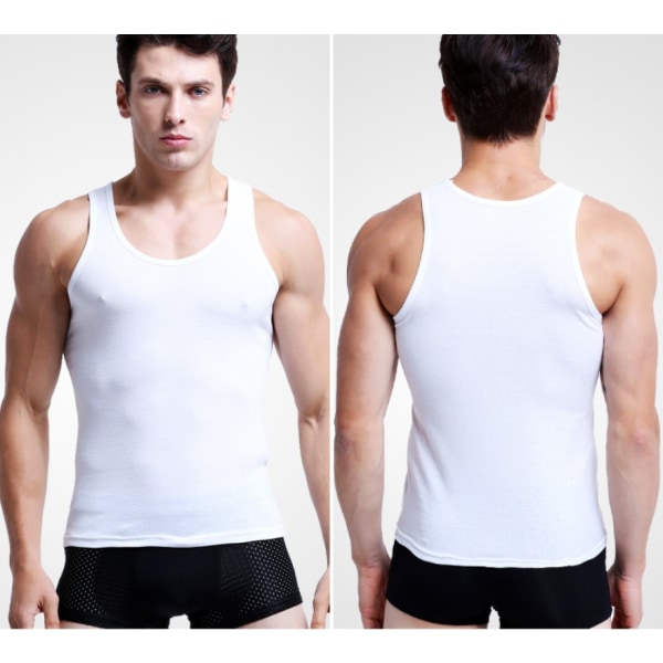 Klassisk bomullsunderskjorte for menn 1-paks A-skjorte XXL