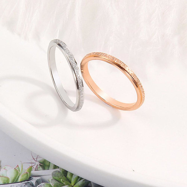 Män Kvinnor Frostat Titanstål Band Finger Ring Bröllopsförslag Smycken Present Silver US 6