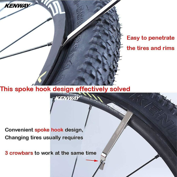 4 stk Metalgreb Dækgreb Skovl Dækgreb Cykeldækværktøj Kroge Dækcykler Metalfjernelsesværktøj Håndtag Udskiftning af punktering Reparation