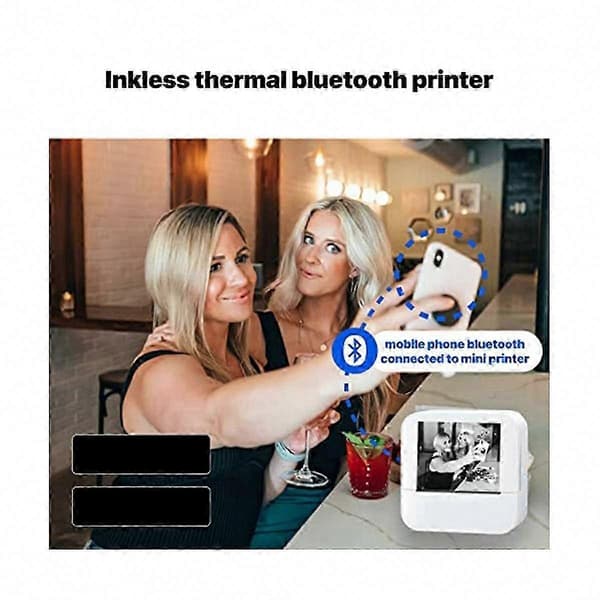 Kannettava Bluetooth-tarratulostin - Mini lämpövalokuvatulostin Androidille ja iOS:lle, ei vaadi mustetta