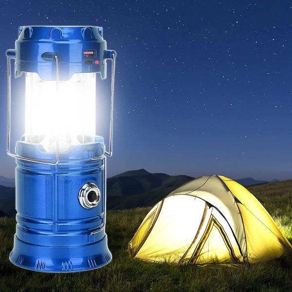 Bærbar Led Camping Lantern - Ultra Bright Usb Genopladelig Solar Batteridrevet lanterne Lommelygte, Til camping, Vandreture, Skur under strømafbrydelser