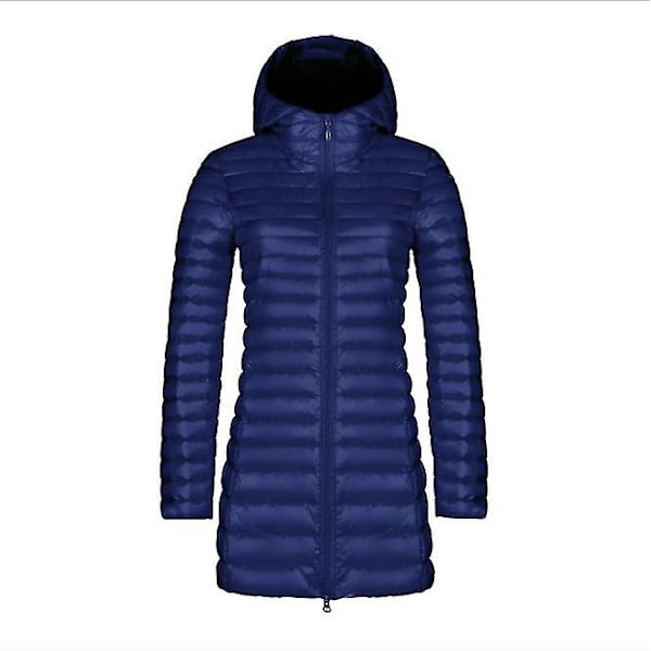 Dunjacka kvinnors tunna långa stil Navy Blue M