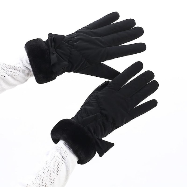 Syksyn talvi lämpimät hanskat plus fleece-musta black