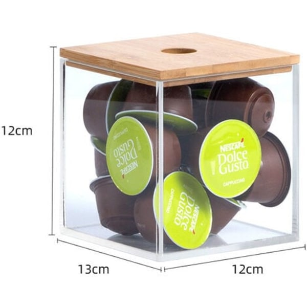 Kaffekapselhållare Roterande akrylkapselhållare Kaffeförvaringskapselhållare, (1027 genomskinlig kapsellåda med lock)