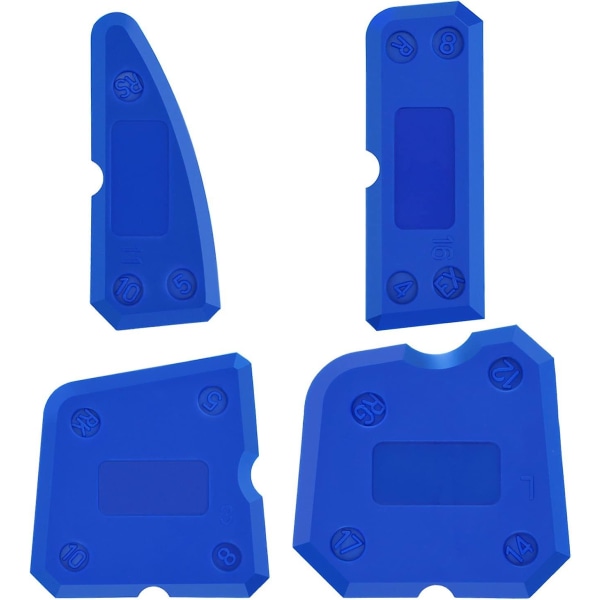 4 stycken set för fogglättare för silikonfogmassa tätningsfinish (blå)