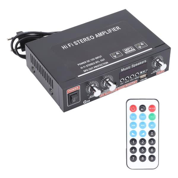 Mini Bluetooth Digital Effektforsterker med Fjernkontroll EU Plugg 220V