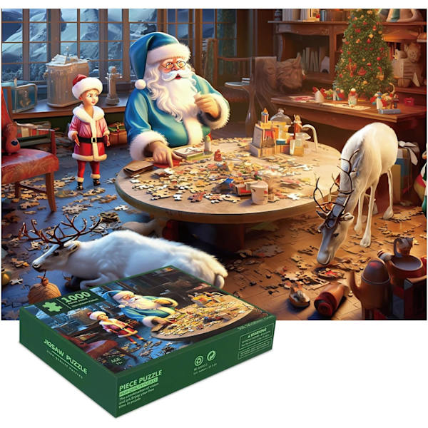 Julpussel 1000 bitar Tomte Spelet Julpussel Julpussel för Barn och Vuxna