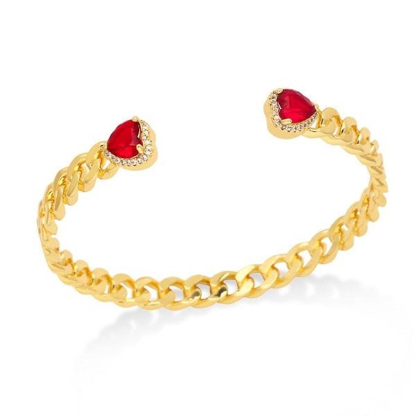 Armbånd Vintage Zircon Heart Stud Fashion smykker Ac10832 Red