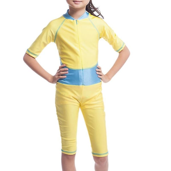 Børn Piger Muslim Islamisk Modest Burkini Badetøj Gold 8-9 Years