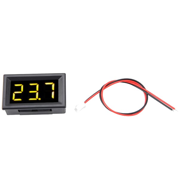 LED digital voltmeter 0,56\" DC 2,5-30V spenningsmåler (gul)