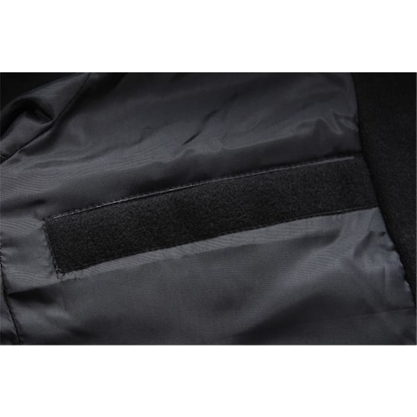 Män Mellanlång ullkappa Solid Lapel Mode Slim Fit Overcoat XL Black