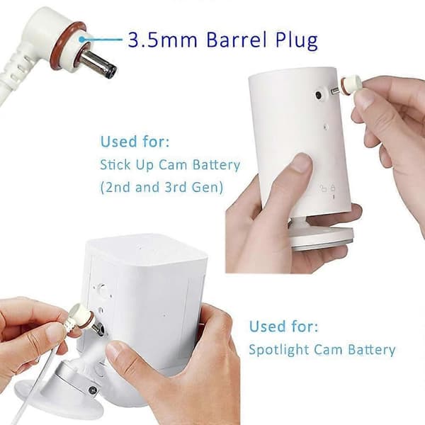 16.4Ft USB C strømkabel med adapter til Ring Pan-Tilt Mount/Stick Up Cam Battery Pro/3. generation/2. generation/Spotlight Cam