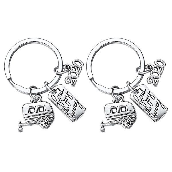 2stk Enjoy Pensionering Tema Nøglering Souvenir Nøgleholder Camper Nøgleringe Vedhæng Brev Udskrivning Nøgleringe Håndværk Ornamenter