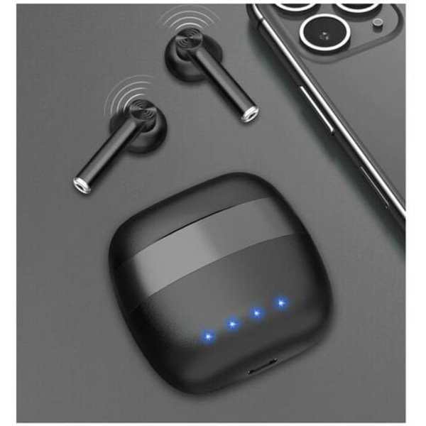 Trådlösa Bluetooth hörlurar, Trådlösa hörlurar med brusreducering, Vattentät Bluetooth hörlurar, Touch Control, Bu