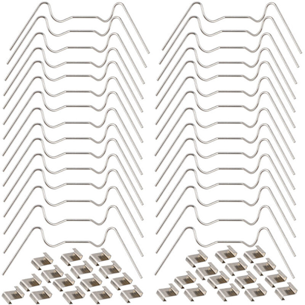 W Type 30pcsZ Type 30stk Havesøm 304 Rustfrit stål Z Type Rustfrit Stål Fastener Clip Reparationssæt