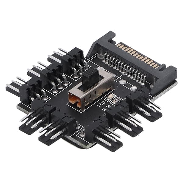 8-vejs Computer Blæser Hub Splitter Hastighedsregulator 3-Pin Forlængerkabel SATA Interface