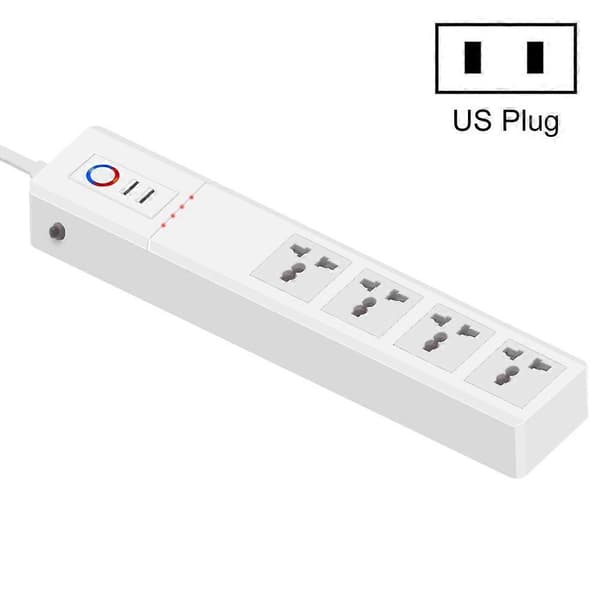 ZigBee 16A SM-SO306-M 4 hull + 2 USB multifunksjonell smart strømskinne US Plug