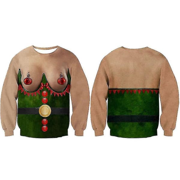 Grim Juletrøje Sweater Herre Dame Sjov 3d Print Sweatshirt Jule Pullover L
