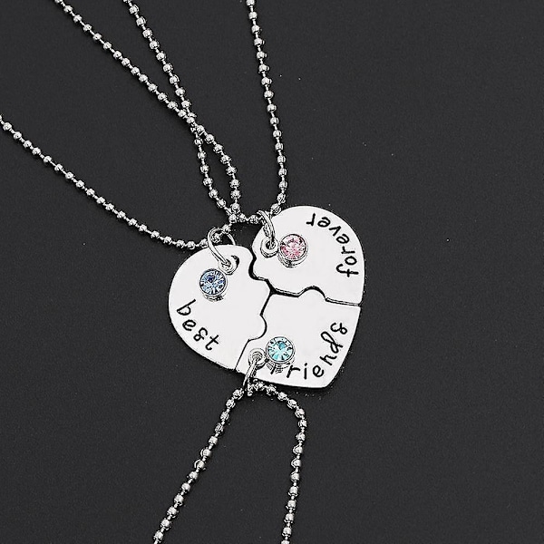 3 kpl Best Friend Love Heart -kaulakorusetti Set naisten metalliseosriipus