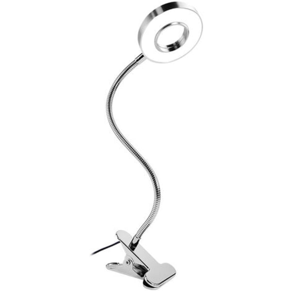 Bordslampa 7W lampklämma, adapter medföljer, LED, klämma på, ögonvård, justering av ljusstyrka för kontor och hem Flexibel 36