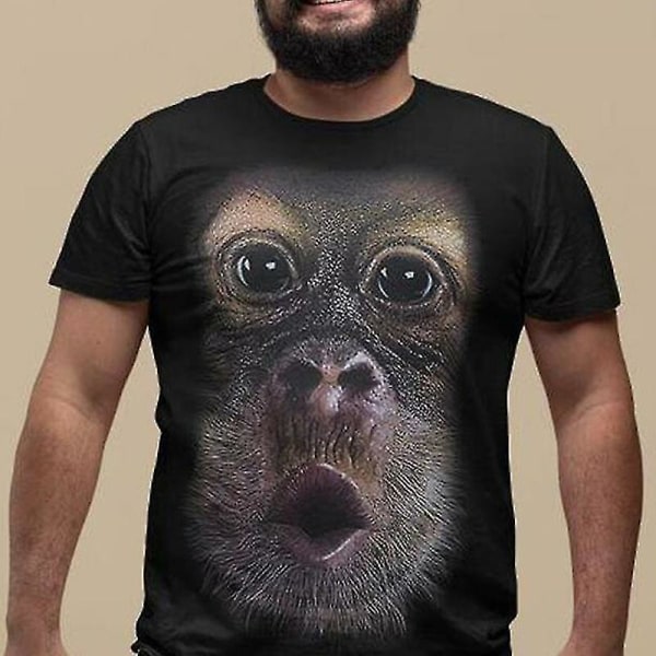 3d män T-shirt Orangutang mönster rund hals kort ärm 6XL