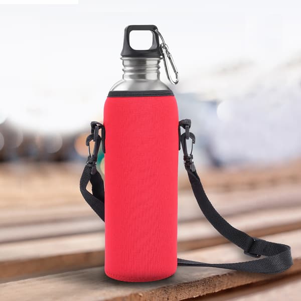 Eristetty neopreeni vesipullokotelo - Punainen, 1000ml