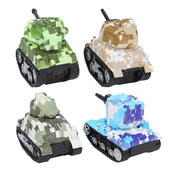 4 stk. Legering Camouflage Tank Træk Tilbage Legetøjsmodel Simulation Gave