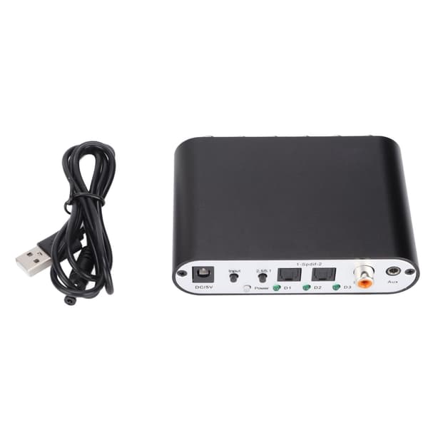 5.1 Digital Sound Decoder Converter SPDIF Coaxial AUX til 6 RCA Audio Decoder til TV Hjemmebiograf