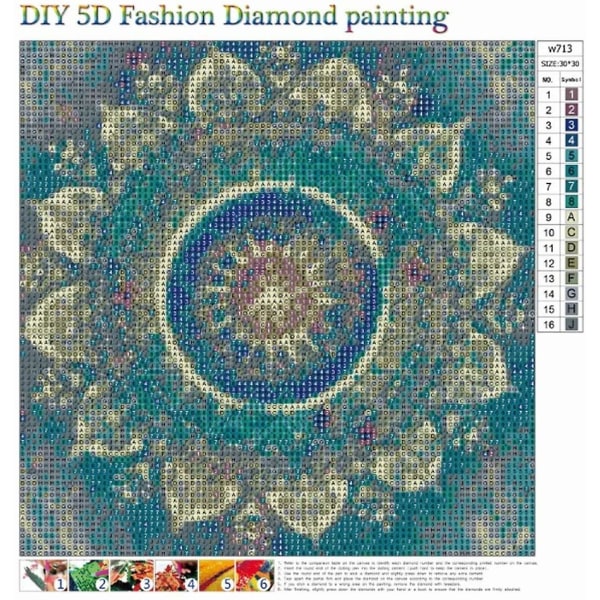 5D diamond painting färgglada blommor