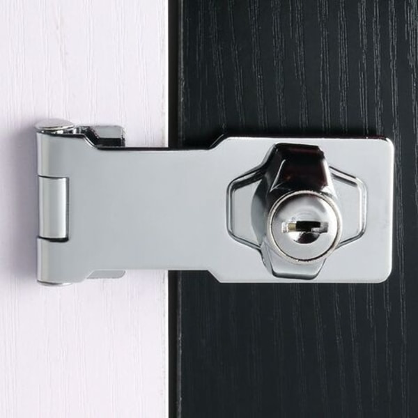 Dörrlås Hänglås Hasp Dörr Hasp 3 tums dörrlås, 2 nycklar ingår, krom finish