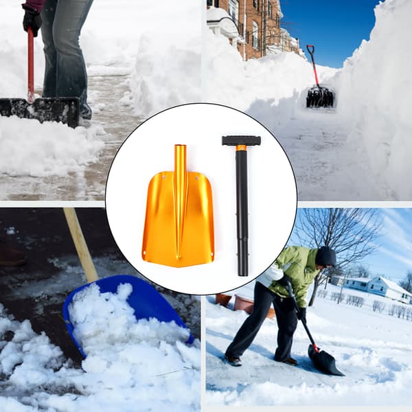 Multifunksjonell sammenleggbar snø-/mudderskuffe i aluminium for klatring og camping