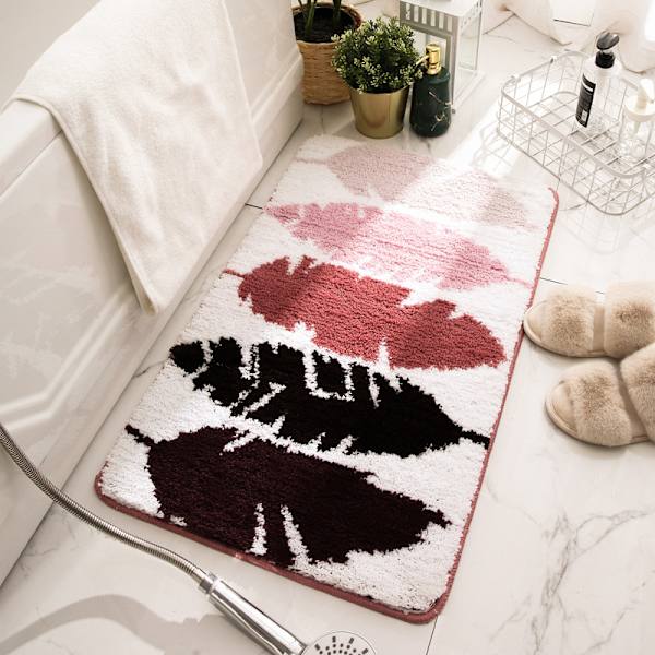 Yksinkertainen Nordic Home Flocked -mattolattiamatto, liukumattomat, imukykyiset lattiamatot makuuhuoneessa ja kylpyhuoneessa (