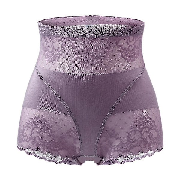Kvinnor Spets Hög midja Underkläder Trosor Trosor Purple L