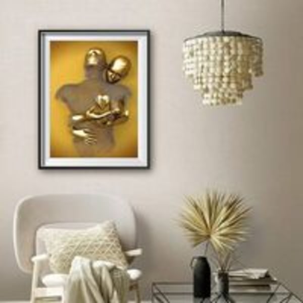 Modernin taiteen juliste, abstrakti metallifiguuri Veistoskangas, kehyksetön 3D-metallihahmo patsas seinäkoristelu olohuoneeseen/makuuhuoneeseen/toimistoon, 4060cm