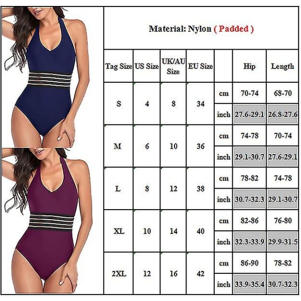 Naisten riimukaula Monokini Swimsuit Bandage Beach Swimwear Black M