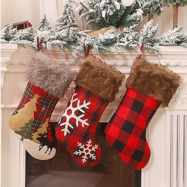 3-delers store julestrømper gavepose for familiegodteripose