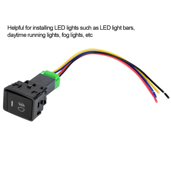 4-polet 12V LED Trykknappbryter med Indikatorlys