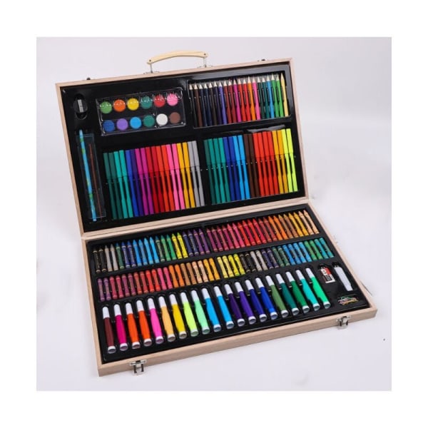 180 stk/sett Penselmaling Tegneboks for barn Akvarellpensel Farget Blyant Markeringsstift Blyant